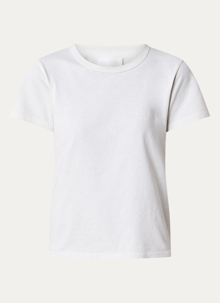 Maison Margiela Dames T-shirt met ronde hals in de kleur Wit, maat: L
