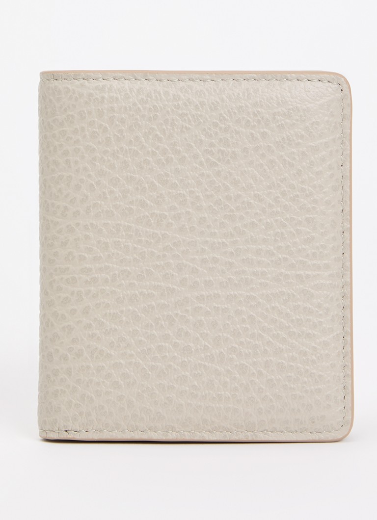 Maison Margiela Dames Four Stitches portemonnee van kalfsleer in de kleur Lichtgrijs, maat: ONE SIZE