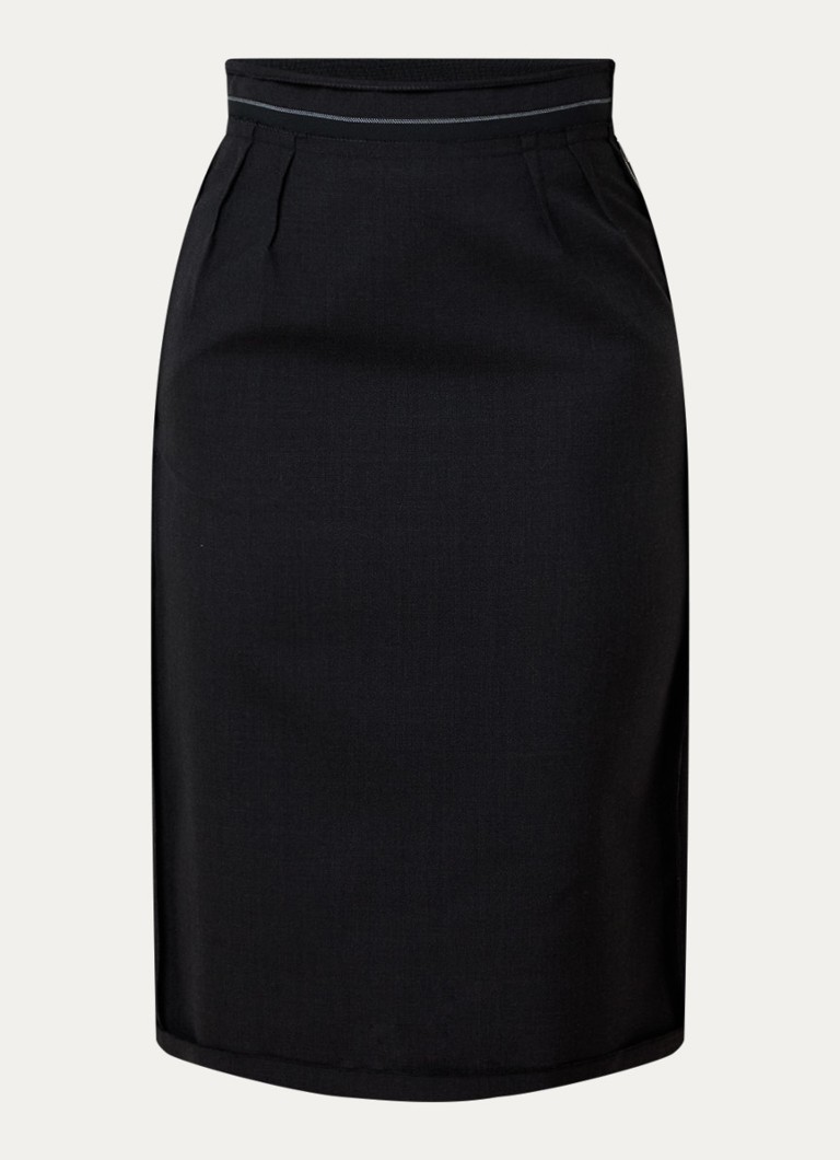 Maison Margiela Dames Midi rok van wol in de kleur Zwart, maat: 40