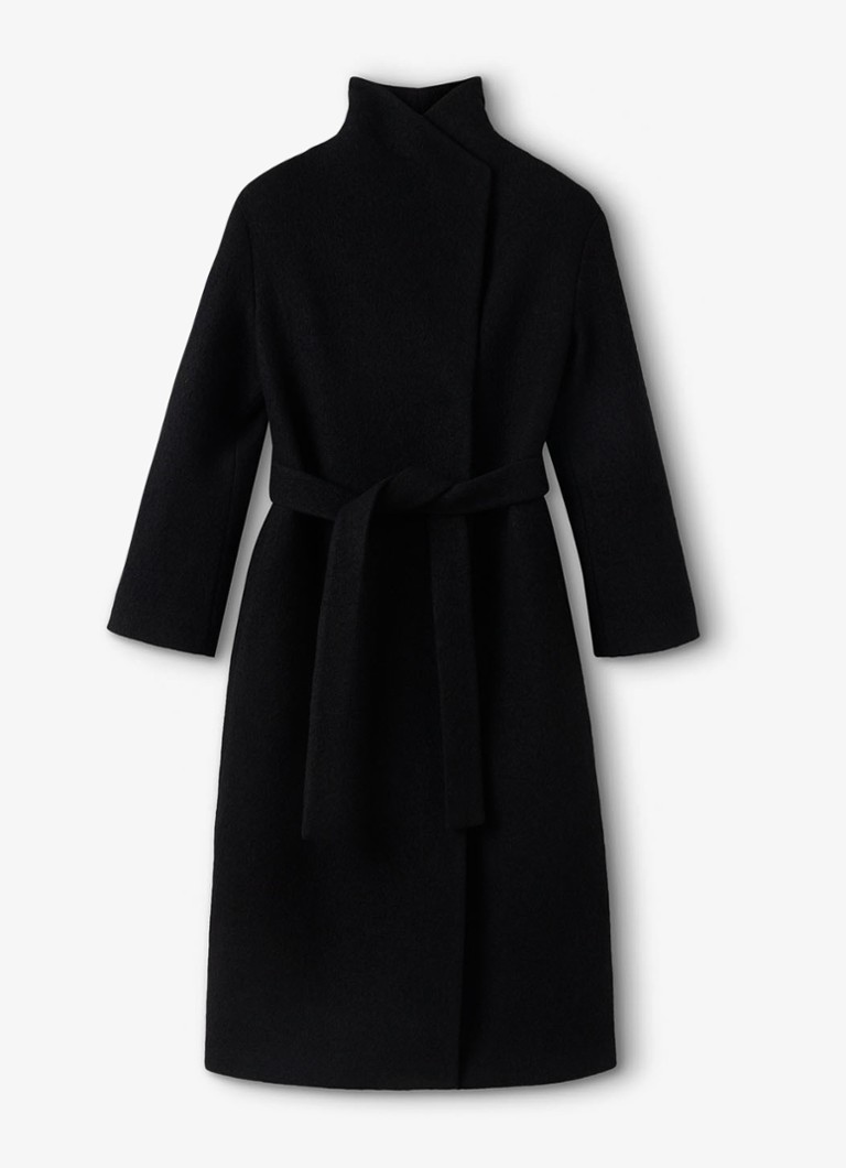 Whistles Dames Mantel van wol met opstaande kraag in de kleur Zwart