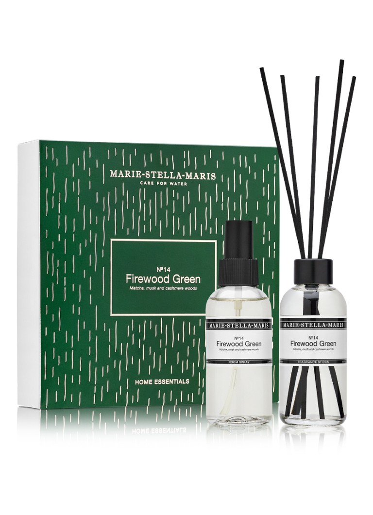 Marie-Stella-Maris No.14 Firewood Green geurstokjes en geurspray in set Transparant - Deal
