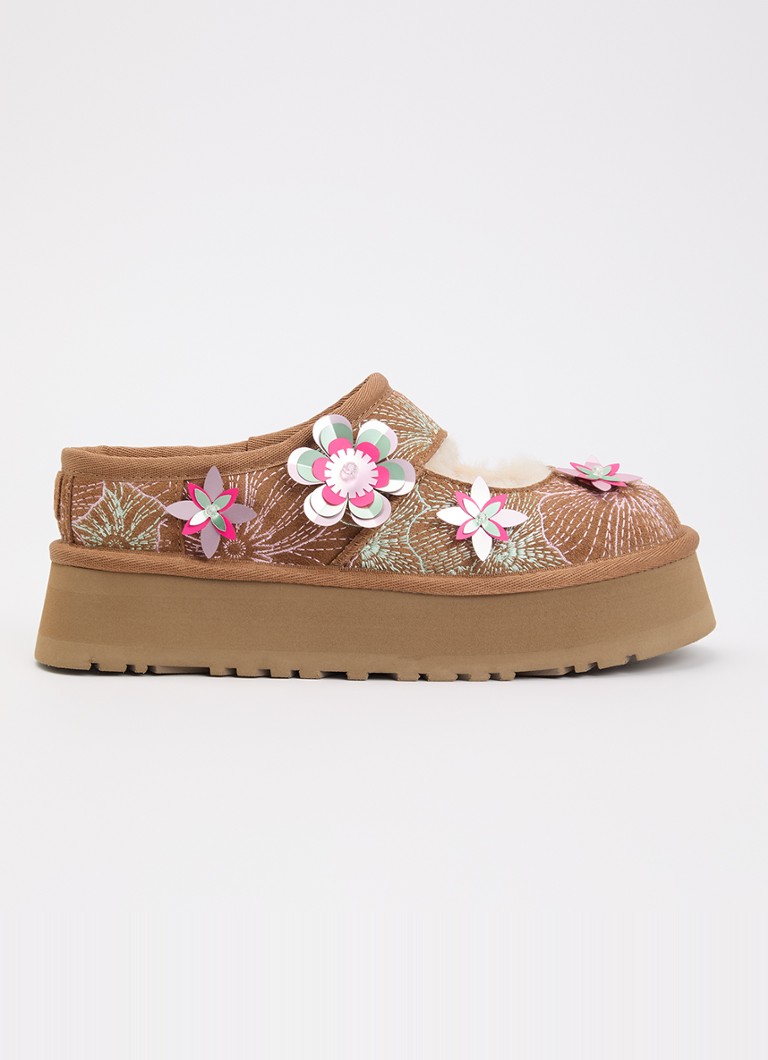 UGG Dames Bea Mary Jane Meadow instapper van suède in de kleur Donkerbeige, maat: 36