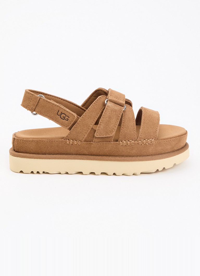 UGG Dames Goldenstar Gleam sandaal van suède in de kleur Camel, maat: 36