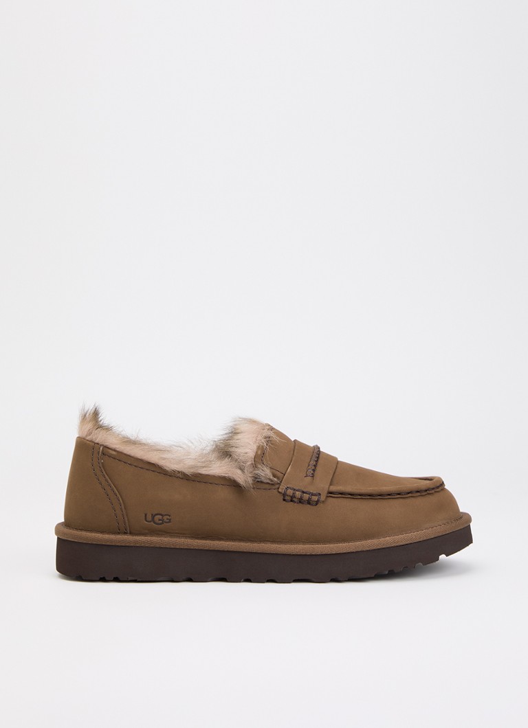 UGG Dames Ellis loafer van nubuck in de kleur Hazelnootbruin, maat: 37