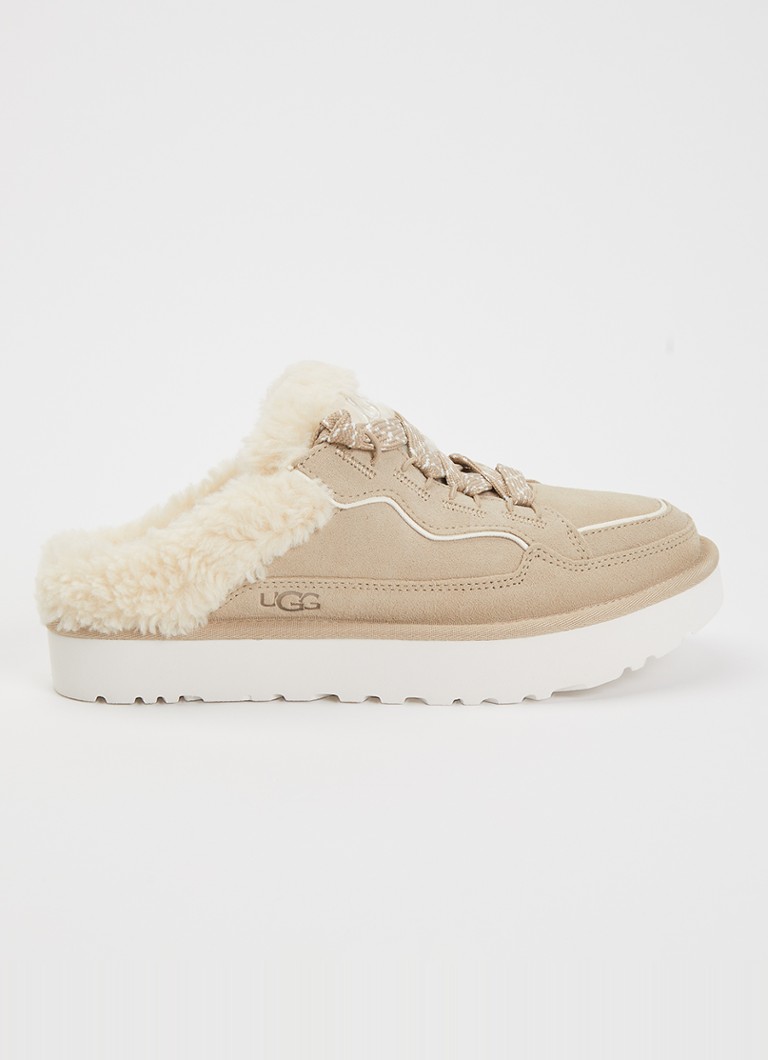 UGG Dames Lowmel muiltje van suède in de kleur Beige, maat: 40