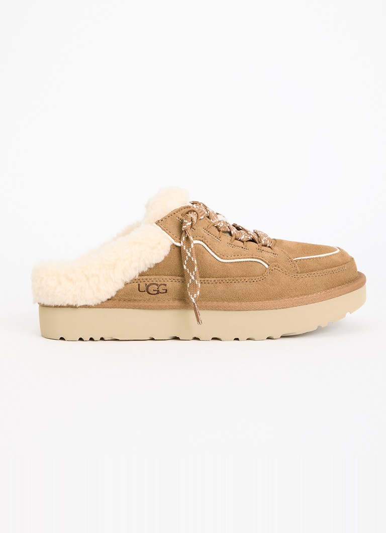 UGG Dames Lowmel muiltje van suède in de kleur Camel, maat: 38