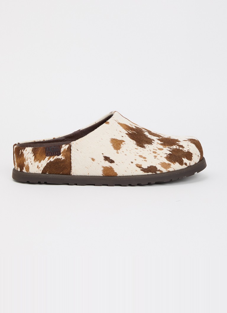 UGG Dames Otzo Western muiltje van leer met ponyhair in de kleur Gebroken wit, maat: 36