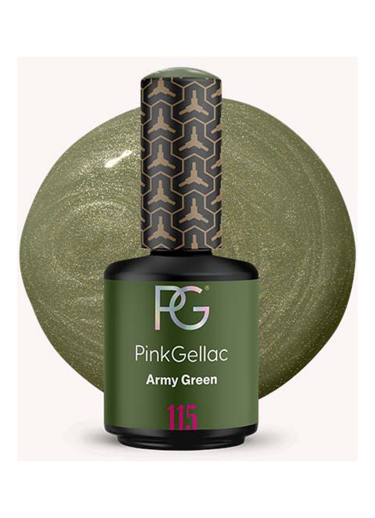 Pink Gellac 115 Army Green - gel nagellak 115 Army Green 1 MAAT Make-up - Deal
