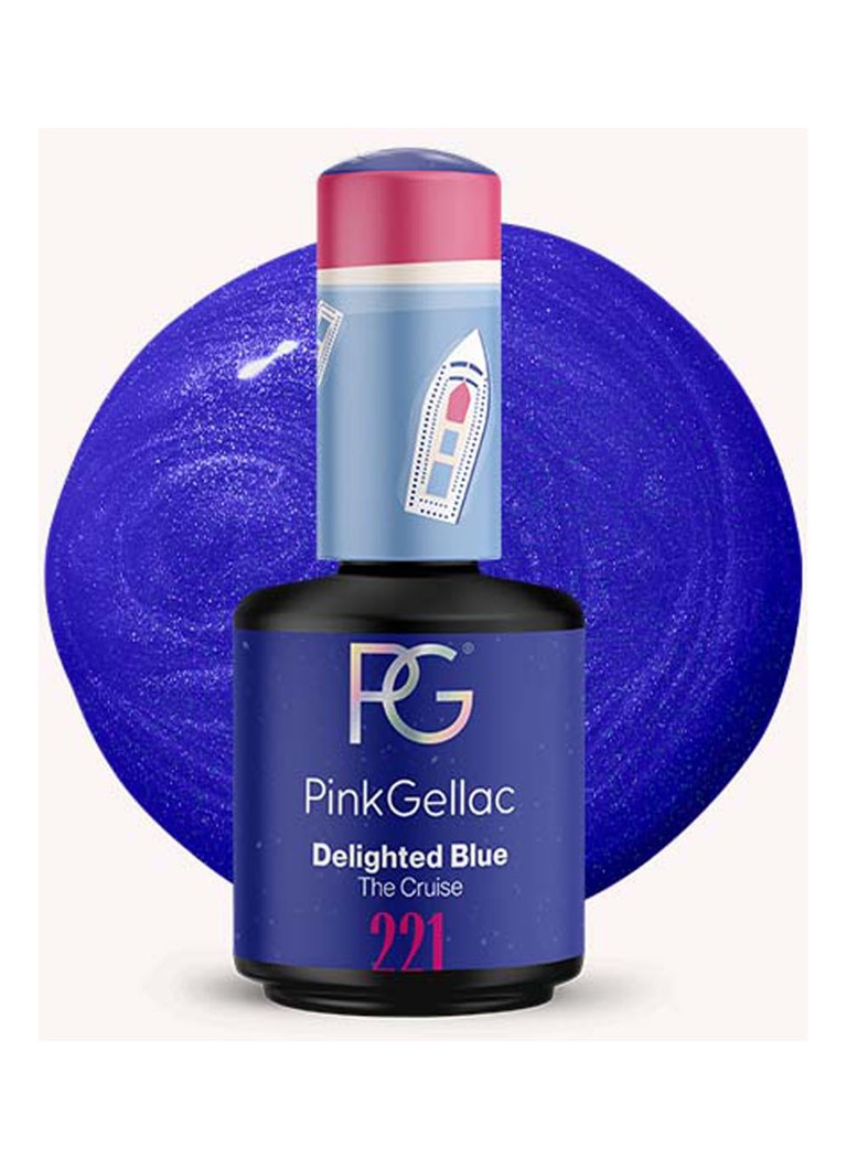 Pink Gellac 221 Delighted Blue - gel nagellak 221 Delighted Blue 1 MAAT Make-up - Deal