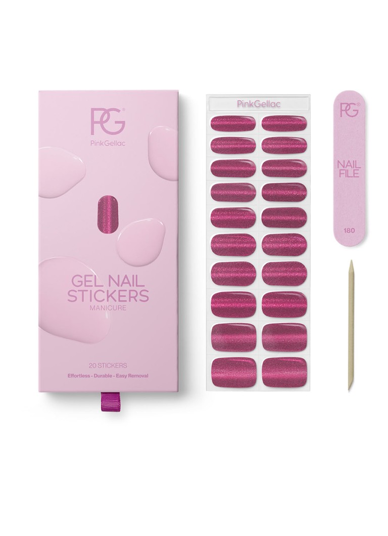 Pink Gellac Gel Stickers - nagelstickers 027 Cat Eye Flamenco Red 47G Make-up - Deal