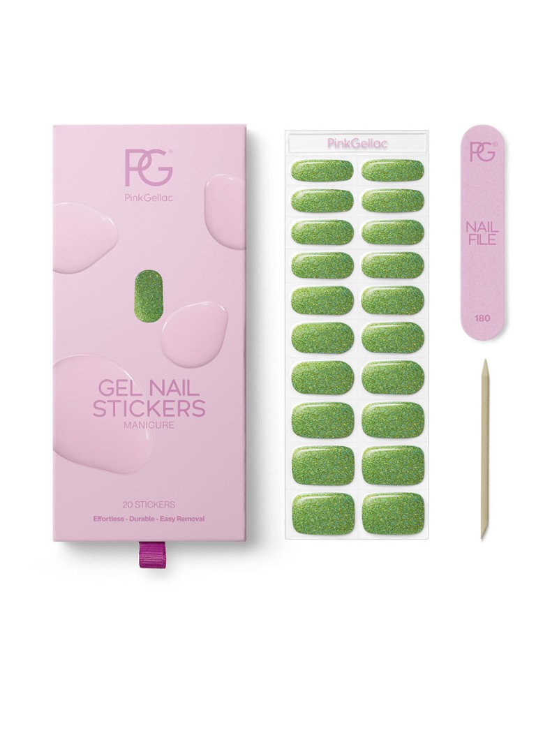 Pink Gellac Gel Stickers - nagelstickers Sparklink green 1MAAT Make-up - Deal