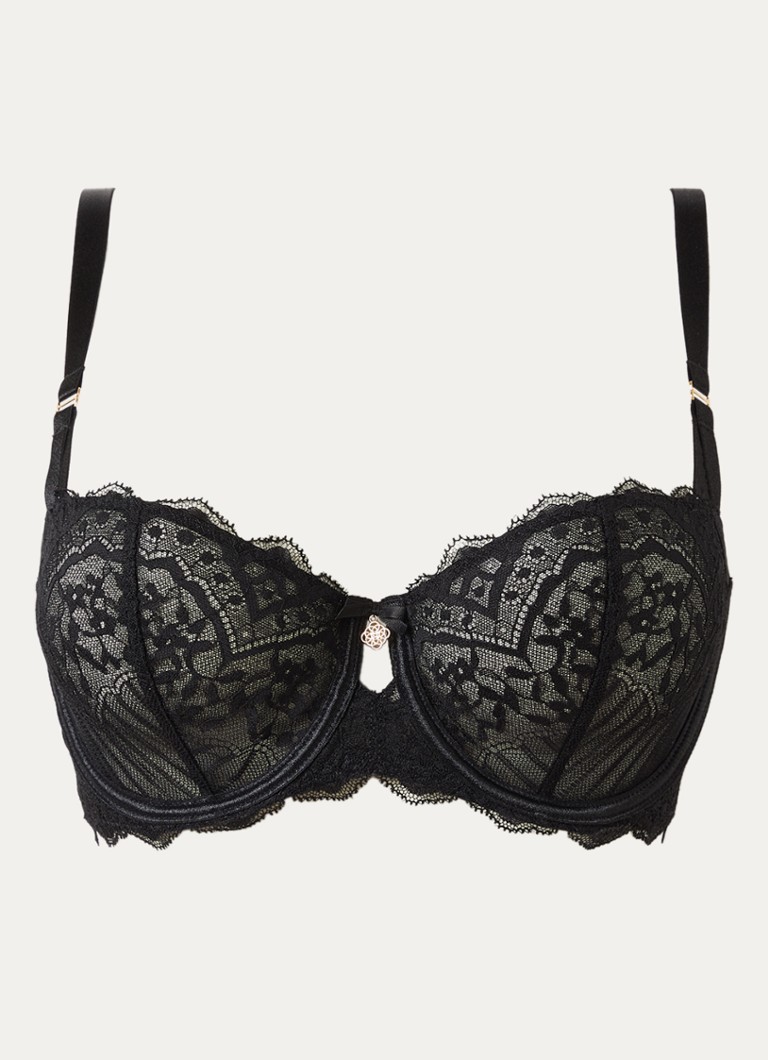 Aubade Dames Love Vertigo voorgevormde beugel bh van kant in de kleur Zwart, maat: F80