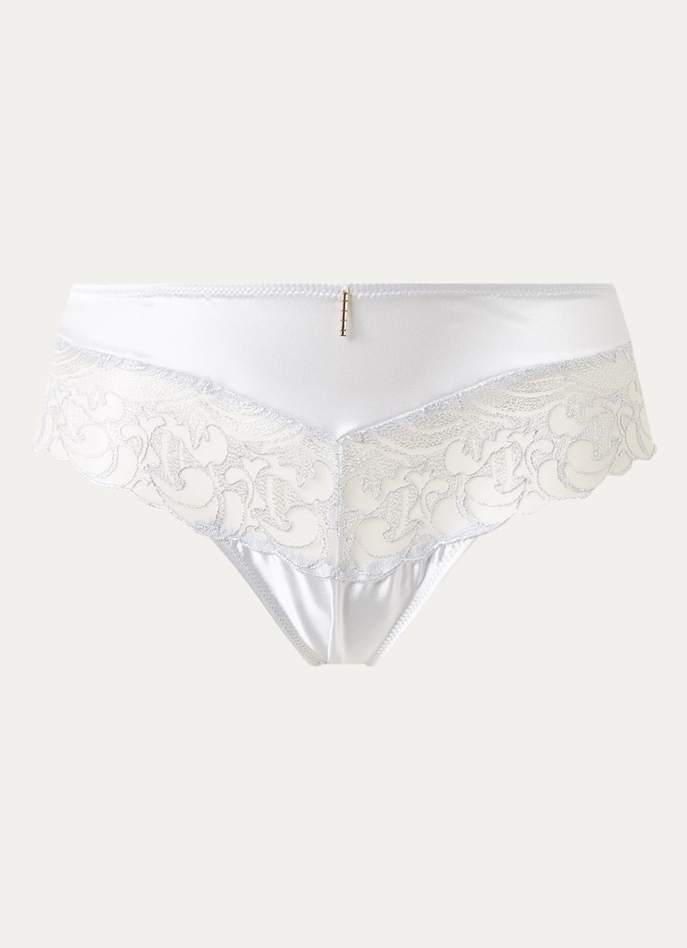 Aubade Dames Satin Memories slip van mesh met satijn in de kleur Zilver, maat: 36