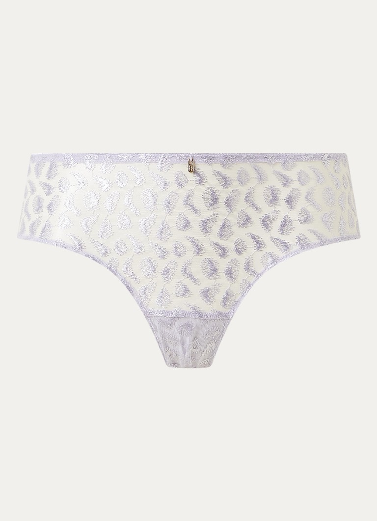 Aubade Dames Crazy In Love hipster van mesh met borduring in de kleur Lichtpaars, maat: 40