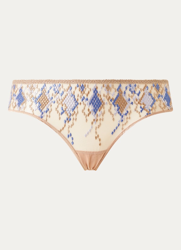 Aubade Dames Poetic Delights hipster met borduring in de kleur Beige, maat: 44