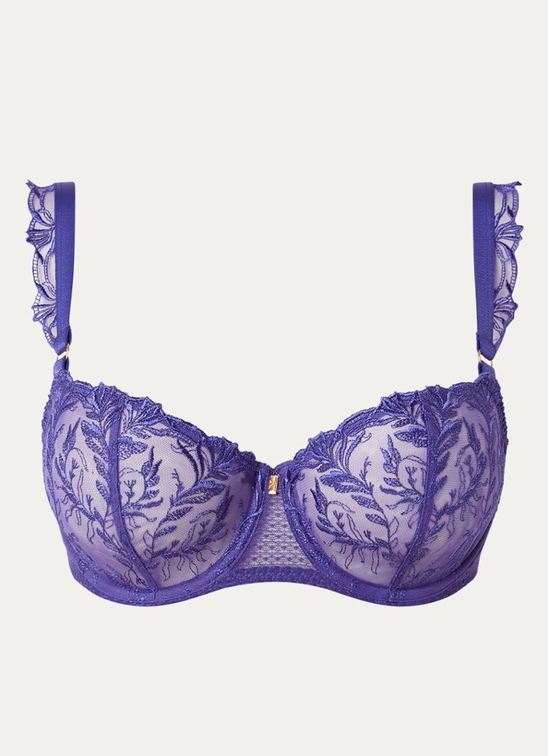 Aubade Dames Balconette bh met beugel van mesh in de kleur Paars, maat: F80