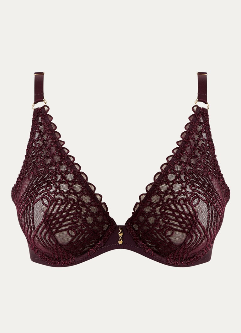 Aubade Dames Eloge Du Desir beugel bh van mesh in de kleur Aubergine, maat: G75