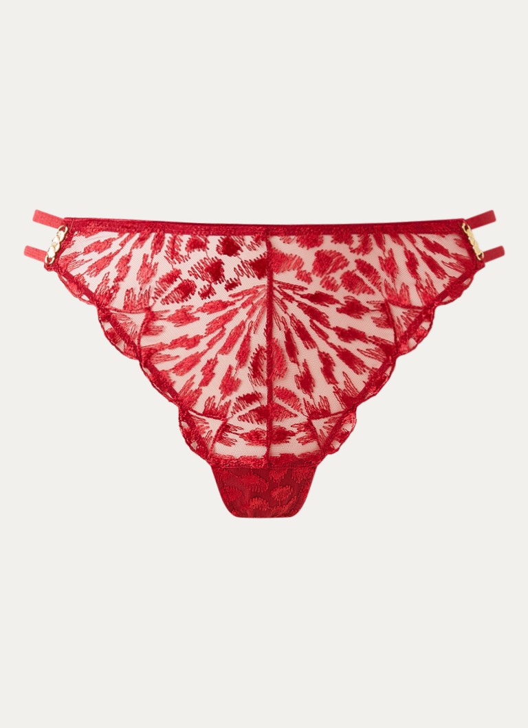 Aubade Dames Crazy In Love string van mesh in de kleur Rood, maat: 40