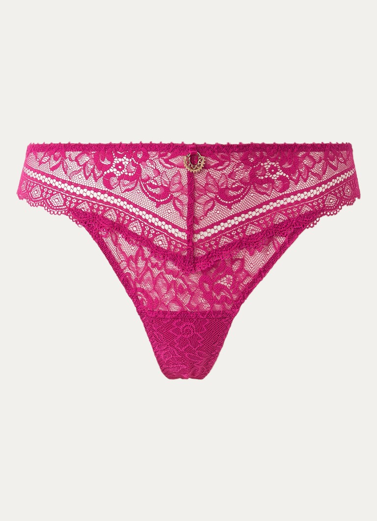 Aubade Dames Ivresse Baroque string van kant in de kleur Fuchsia, maat: 44