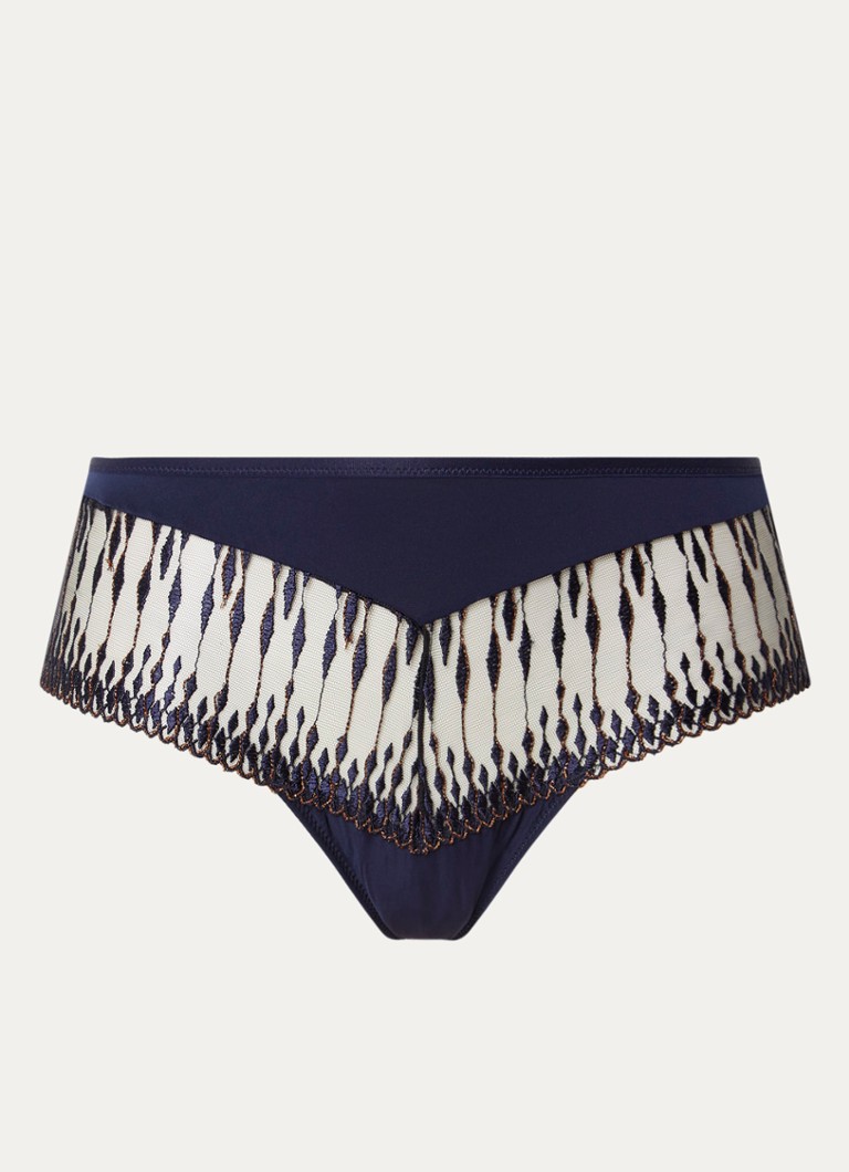Aubade Dames Voodoo Kiss shorty van mesh in de kleur Donkerblauw, maat: 44