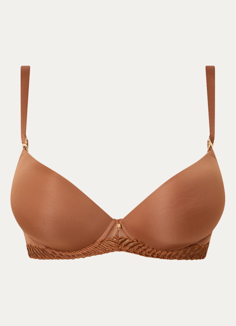 Aubade Dames Sheer Emotion voorgevormde plunge bh in de kleur Bruin, maat: E75