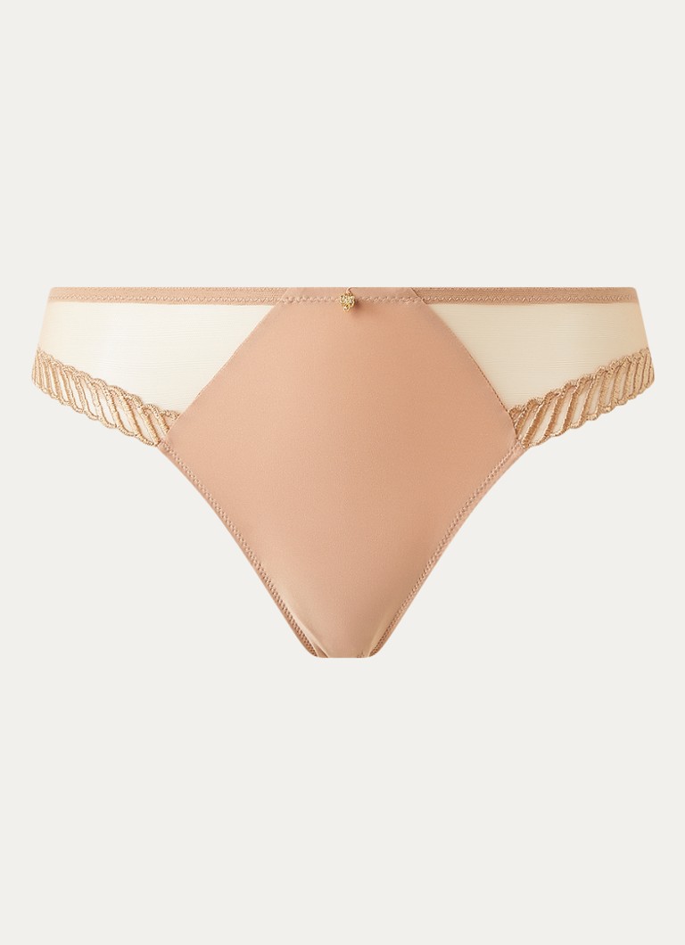 Aubade Dames Sheer Emotion slip met details van mesh in de kleur Beige, maat: 36
