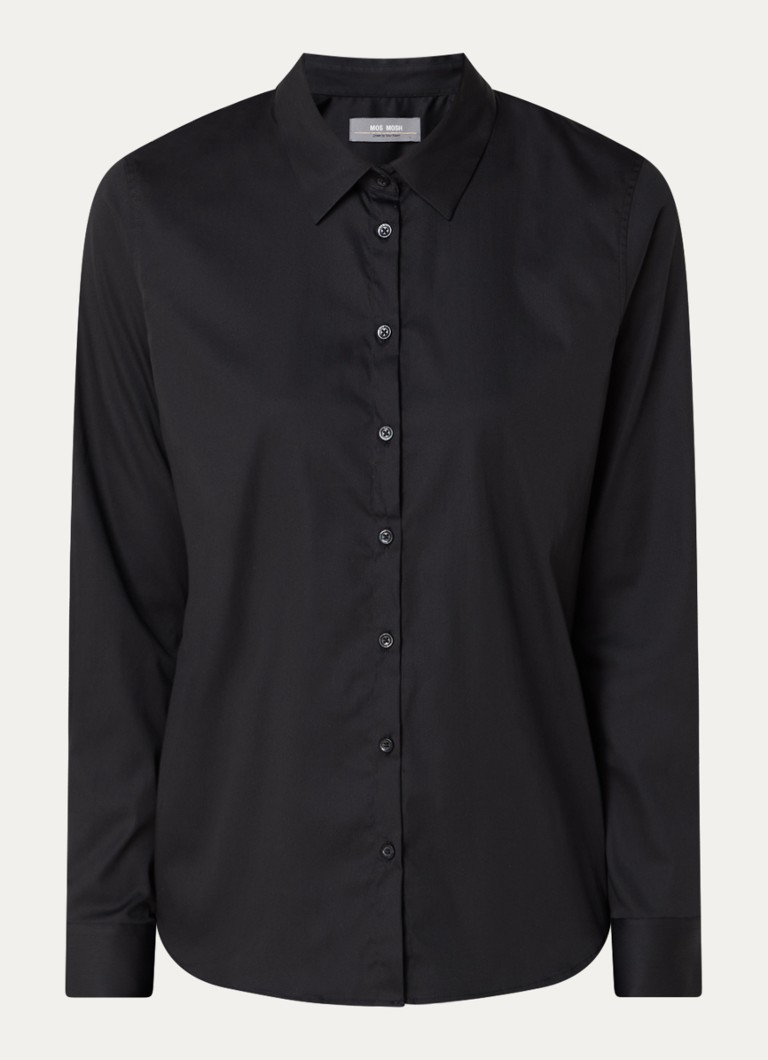 Mos Mosh Dames MMMartina blouse met stretch in de kleur Zwart