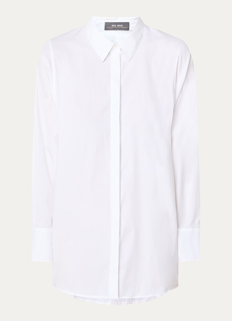 Mos Mosh Dames MMEnola blouse met stretch in de kleur Wit