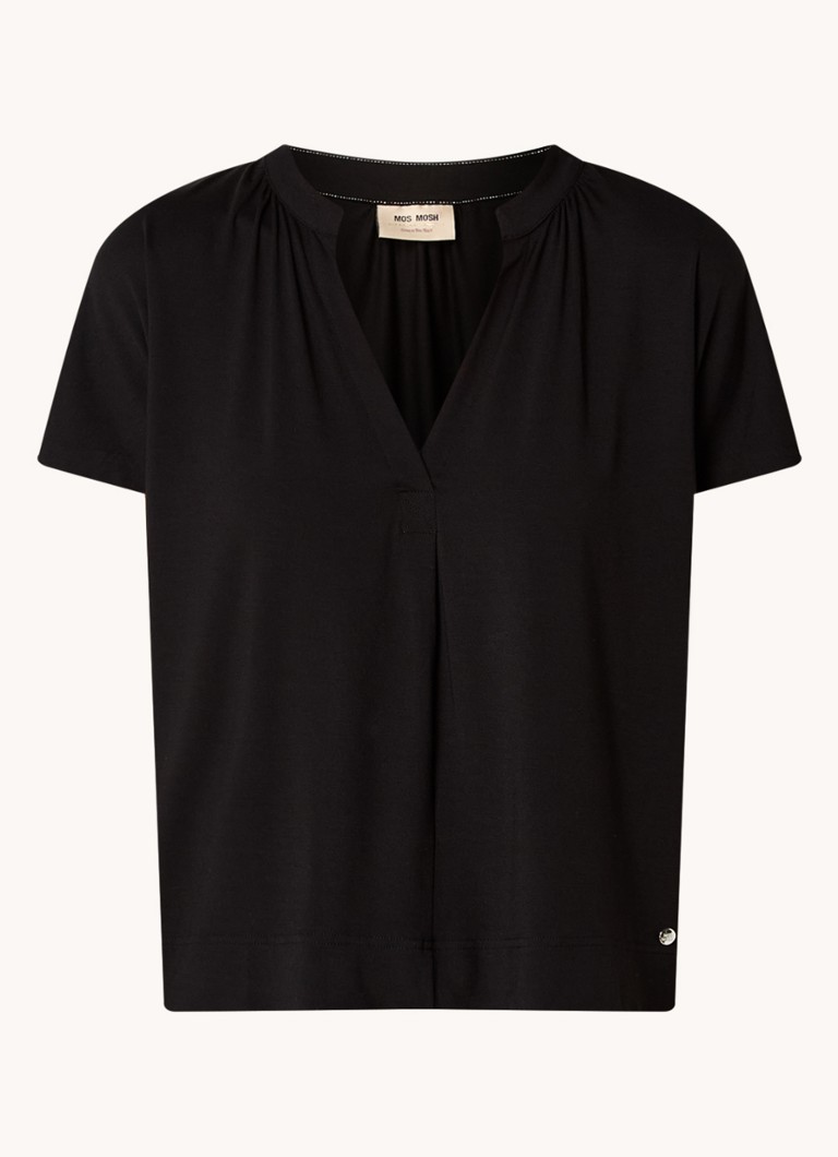Mos Mosh Dames MMShira T-shirt met V-hals in de kleur Zwart