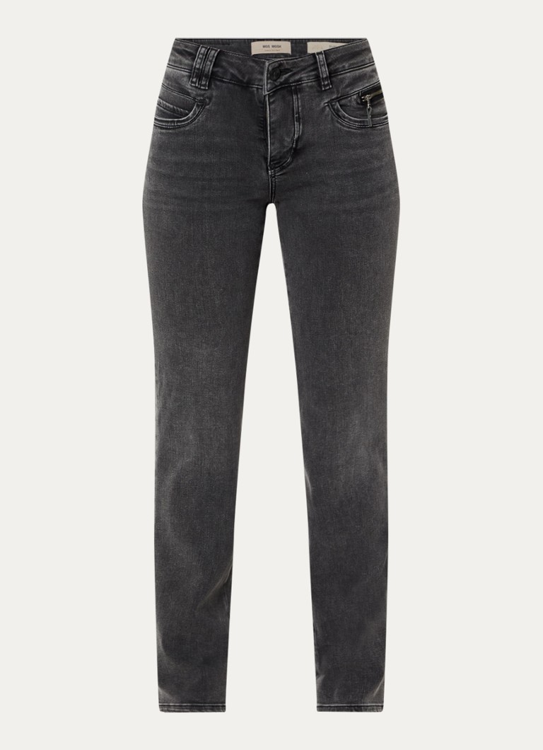 Mos Mosh Dames MMCarla Naomi Deluxe high waist slim fit jeans met gekleurde wassing in de kleur Donkergrijs