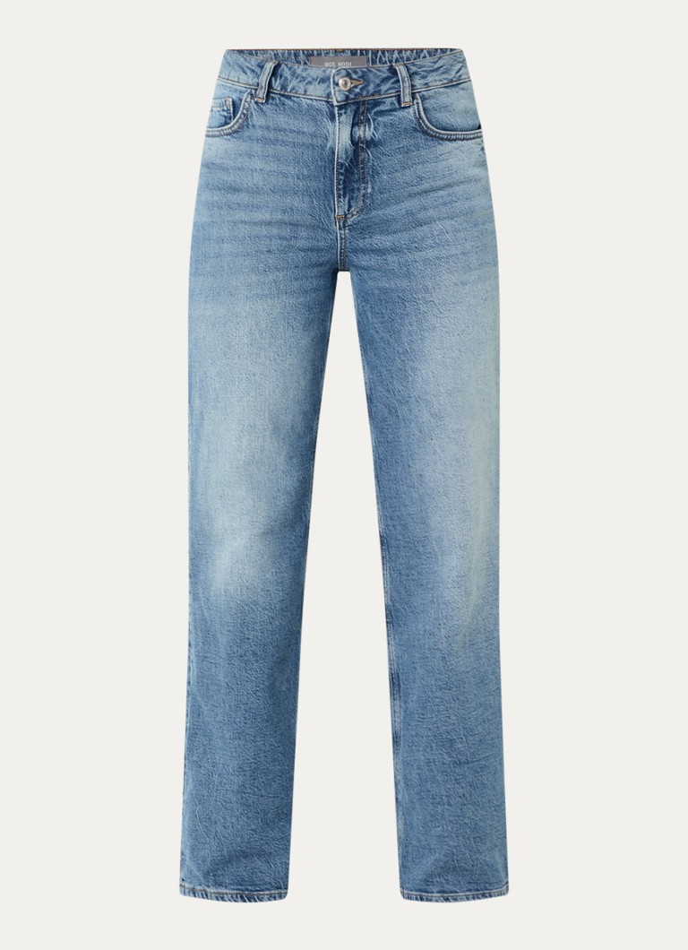 Mos Mosh Dames MMRelee Mai high waist loose fit jeans met medium wassing in de kleur Indigo