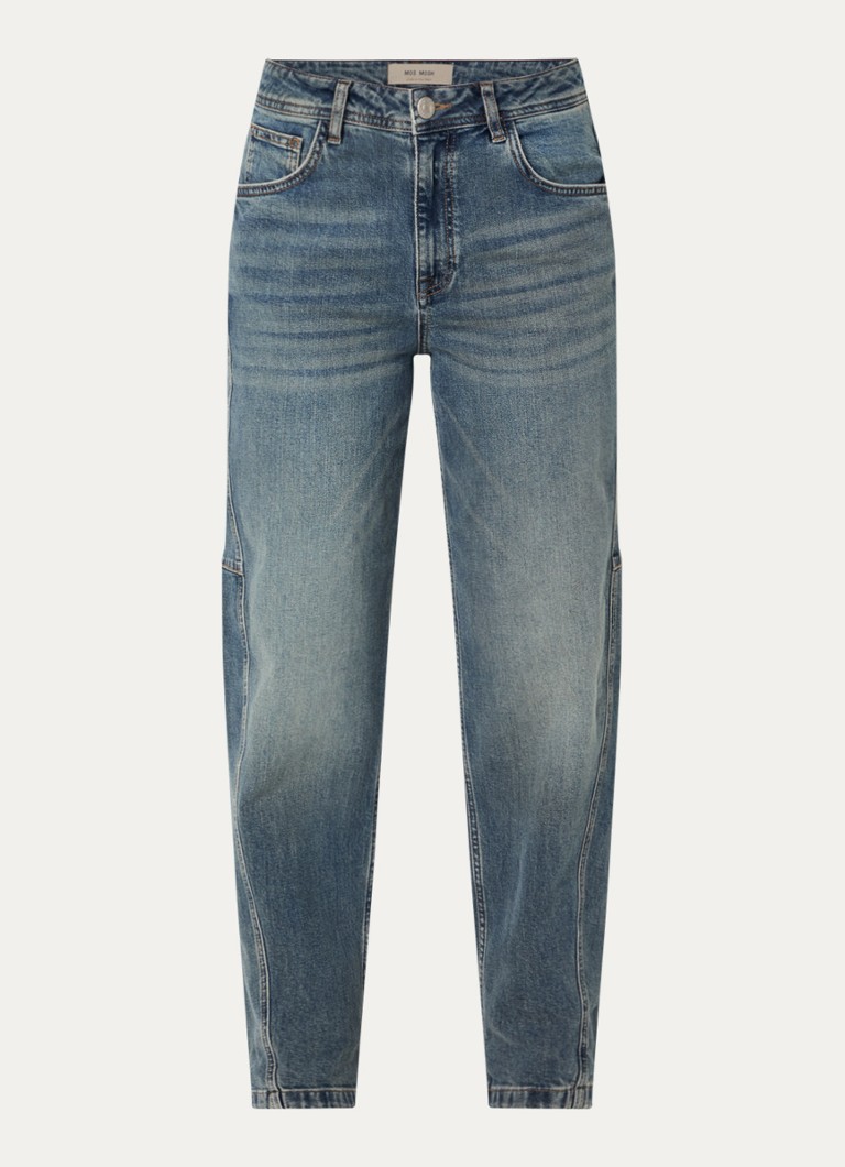 Mos Mosh Dames MMAymen Kyoto high waist tapered jeans met steekzakken in de kleur Indigo