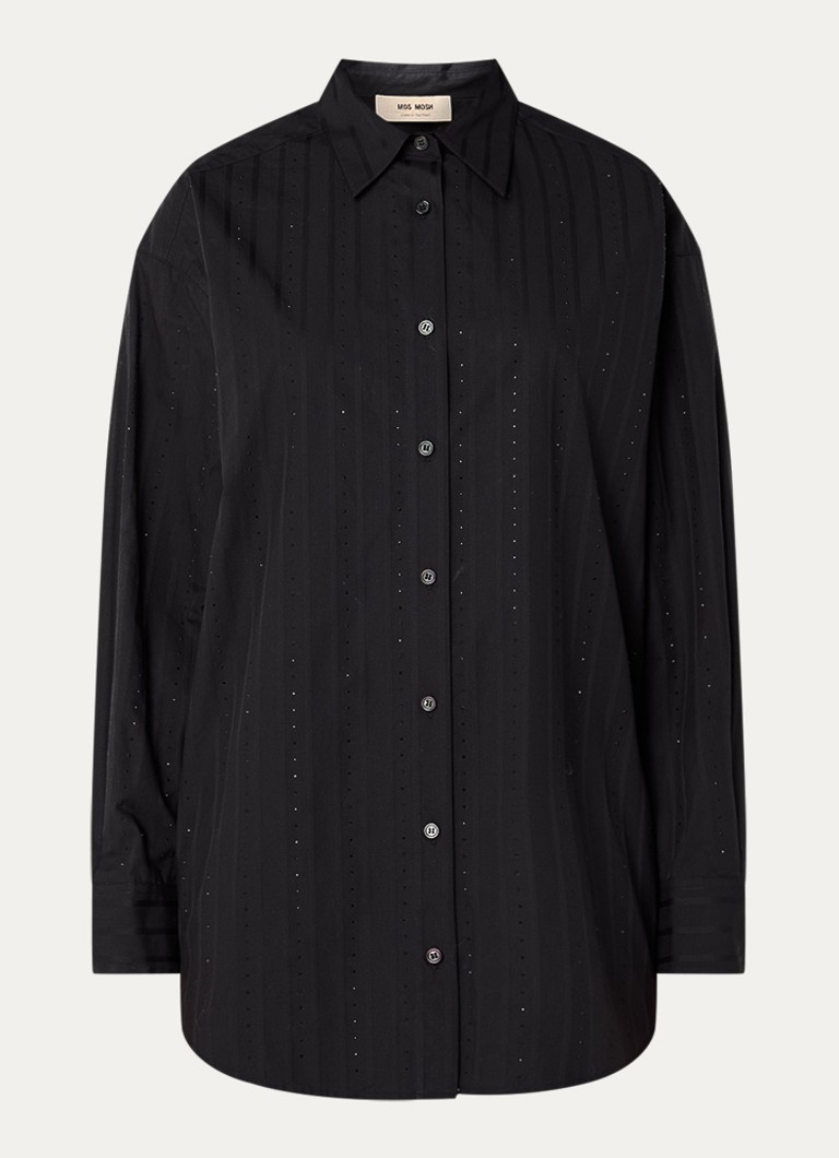 Mos Mosh Dames MMDanika blouse met strass in de kleur Zwart