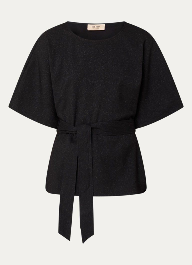 Mos Mosh Dames MMPie Bellevue tuniek met strikceintuur in de kleur Zwart