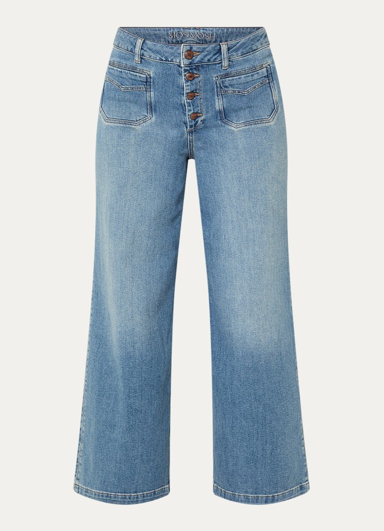 Mos Mosh Dames MMColette high waist wide fit jeans met medium wassing in de kleur Indigo