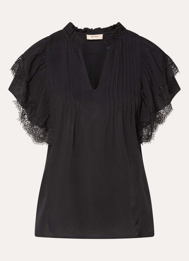 Mos Mosh Dames MMWea tuniek met broderie in de kleur Zwart