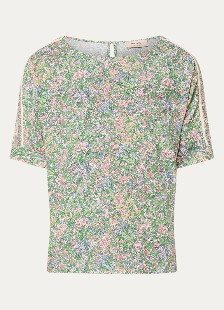 Mos Mosh Dames MMPalma top met bloemenprint in de kleur Groen