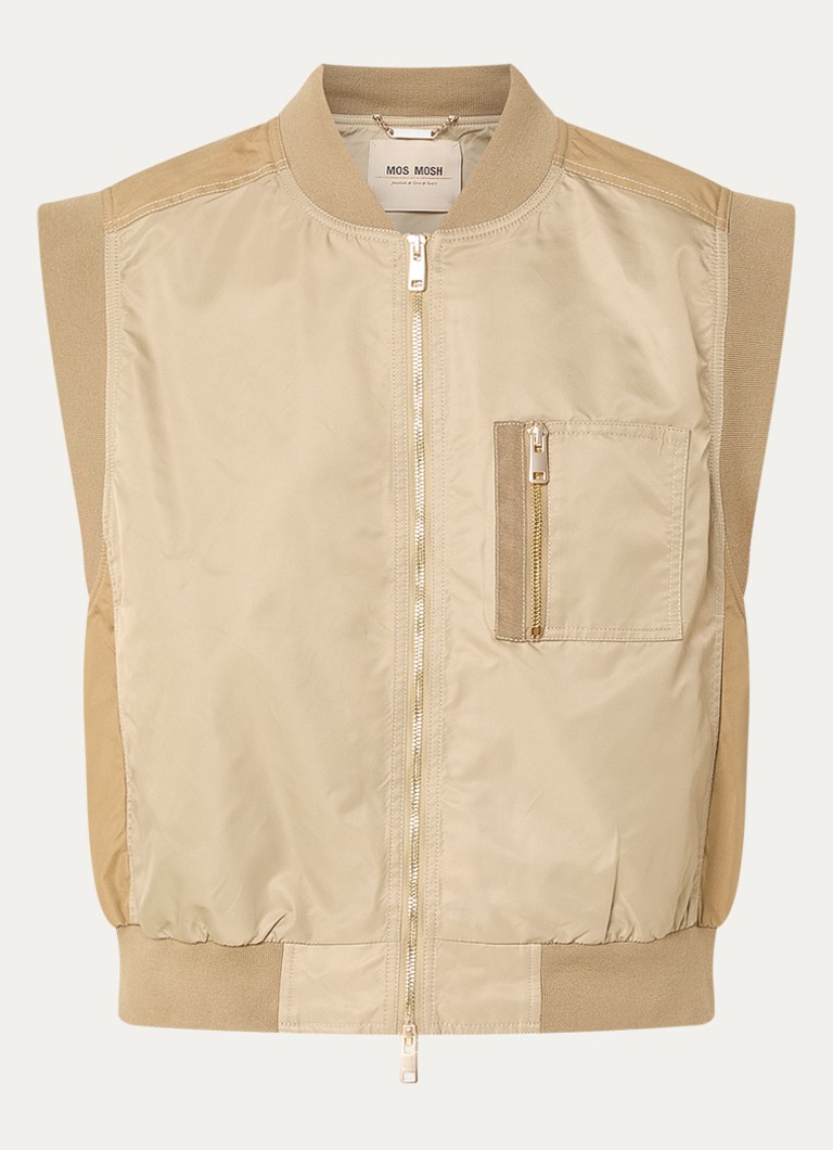 Mos Mosh Dames MMJovo Neola bodywarmer met borst- en steekzakken in de kleur Olijfgroen