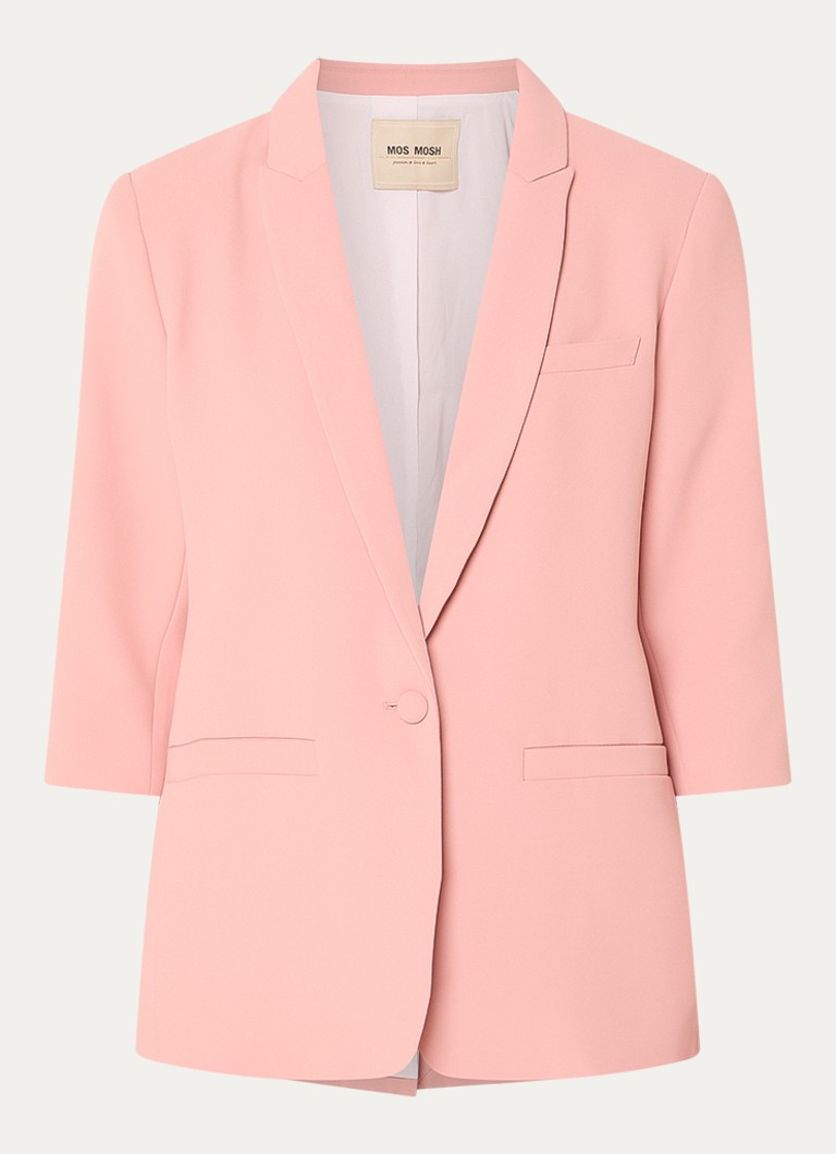 Mos Mosh Dames MMJunie Miley blazer met sjaalkraag en paspelzakken in de kleur Roze