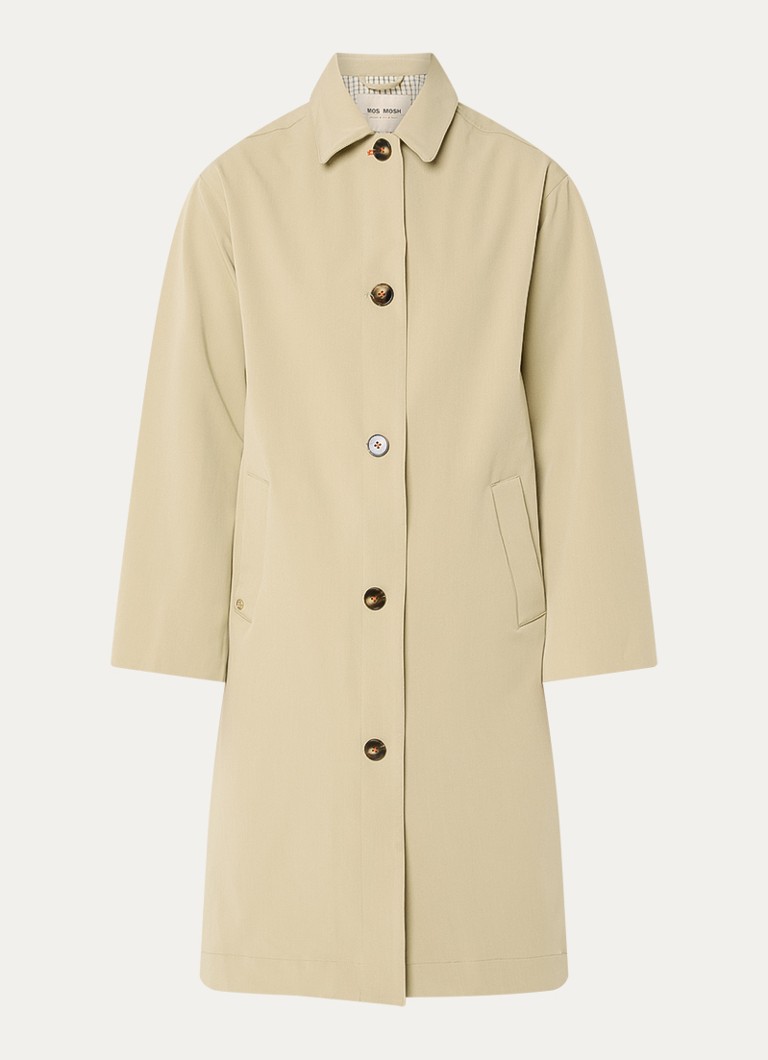 Mos Mosh Dames MMRiko trenchoat met steekzakken in de kleur Donkerbeige