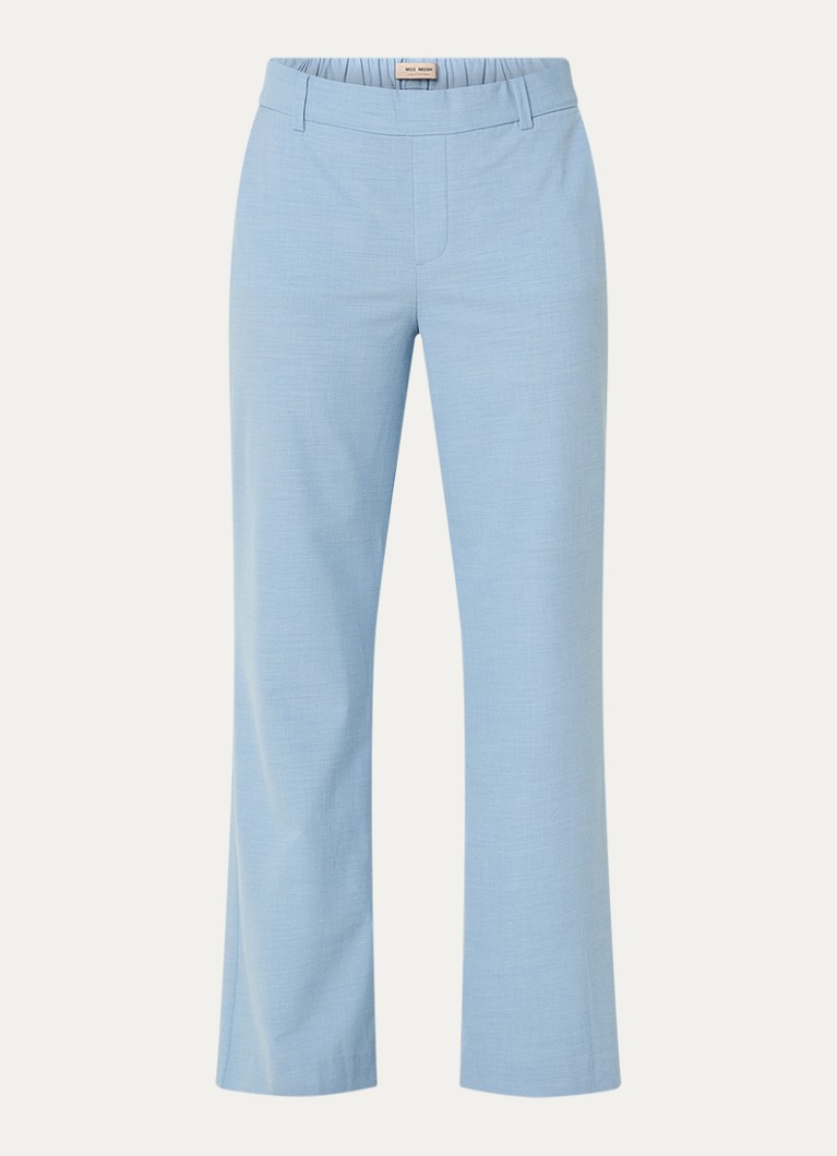 Mos Mosh Dames MMBai high waist wide fit pantalon met steekzakken in de kleur Lichtblauw