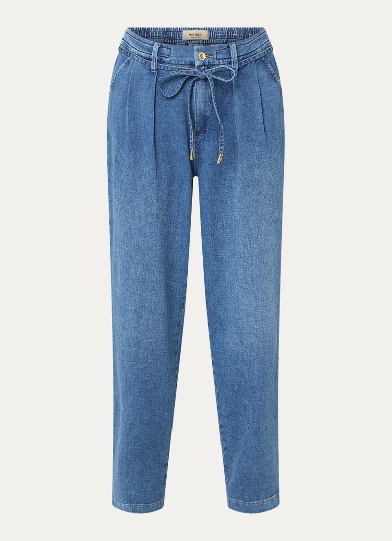 Mos Mosh Dames MMCatania Crispy mid waist straight leg jeans met medium wassing in de kleur Indigo