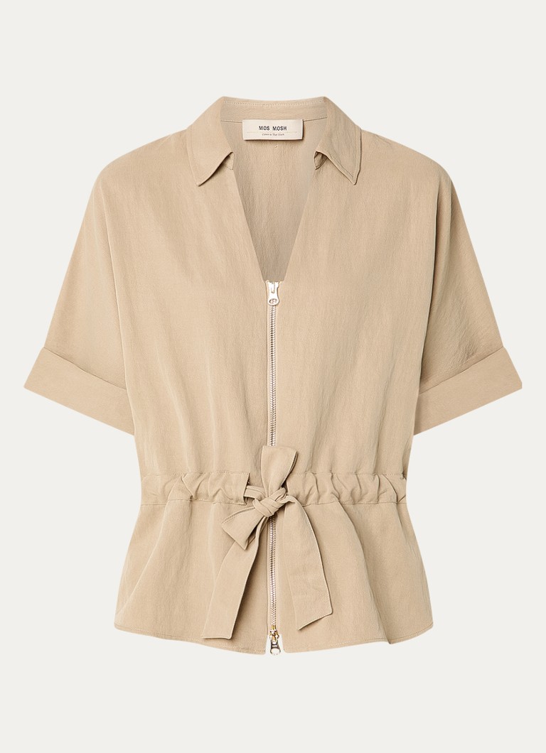 Mos Mosh Dames MMIndie tuniek met strikceintuur in de kleur Zand