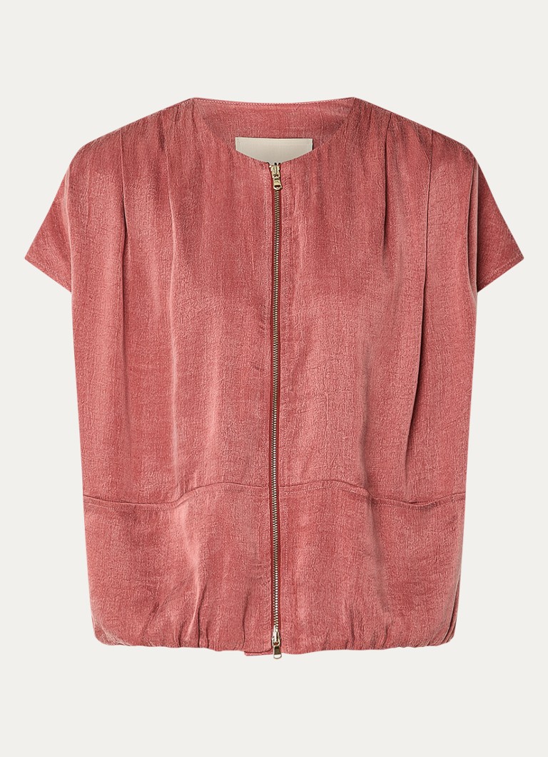 Mos Mosh Dames MMKeli Nadie blouse met opgestikte zakken in de kleur Oudroze