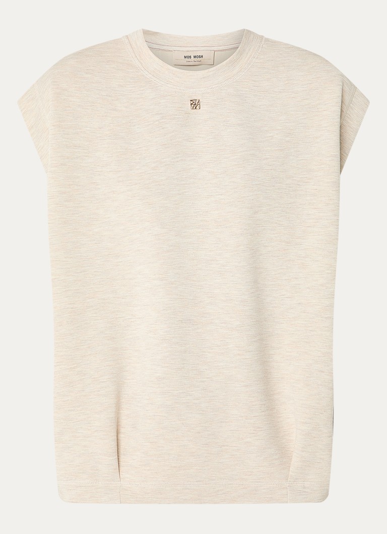 Mos Mosh Dames MMNamara top met logo in de kleur Beige