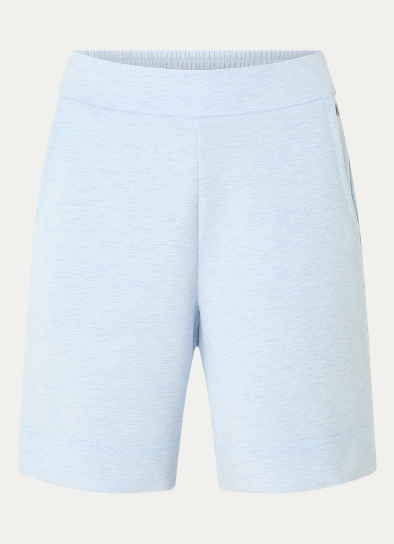 Mos Mosh Dames MMNamara high waist straight fit korte joggingbroek met steekzakken in de kleur Lichtblauw