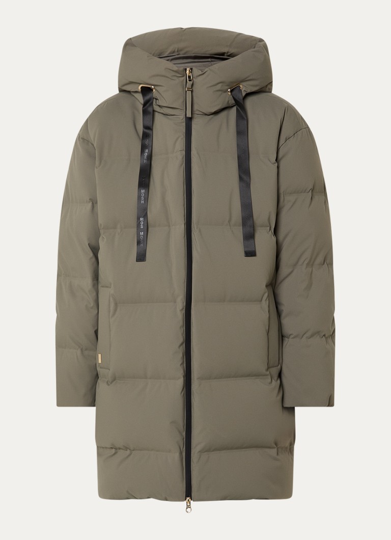 Mos Mosh Dames Puffer jack met donsvulling en steekzakken in de kleur Olijfgroen