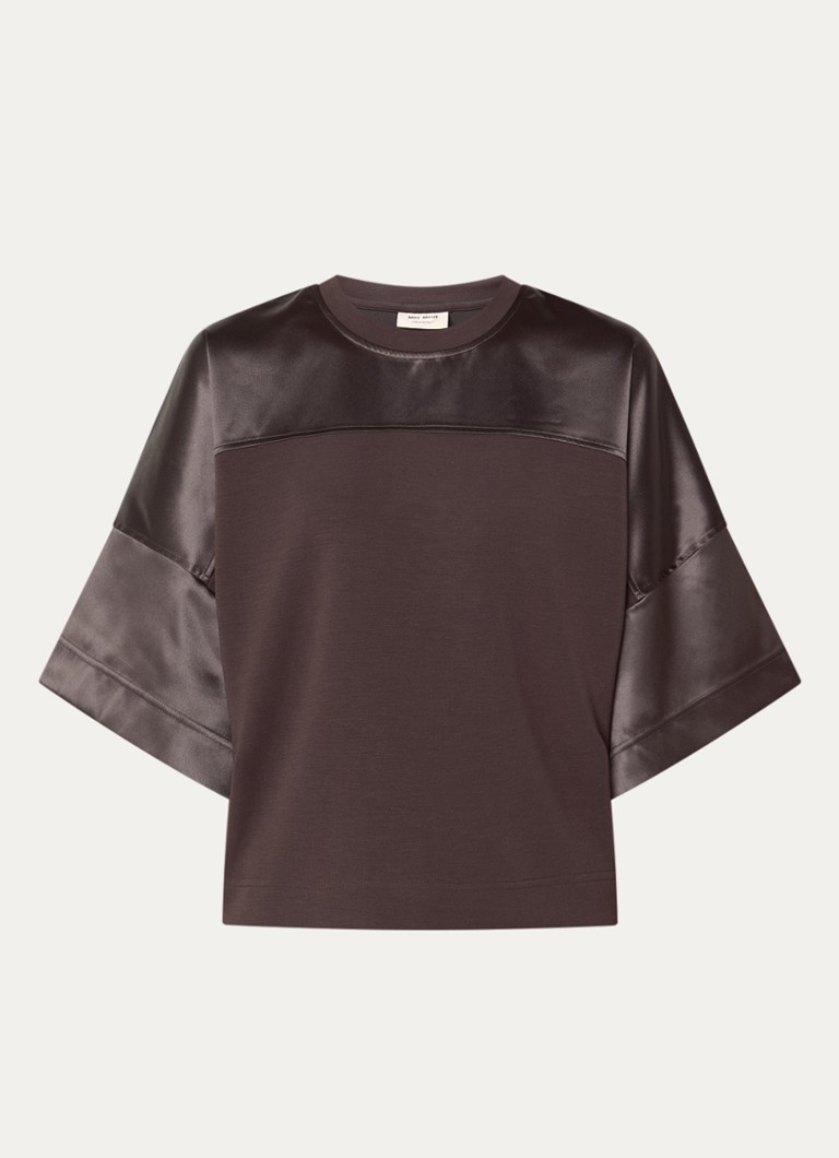 Mos Mosh Dames MMLela sweater van satijn in de kleur Bruin