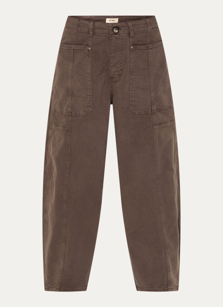 Mos Mosh Dames MMRosy Via high waist cropped balloon fit jeans met gekleurde wassing in de kleur Bruin