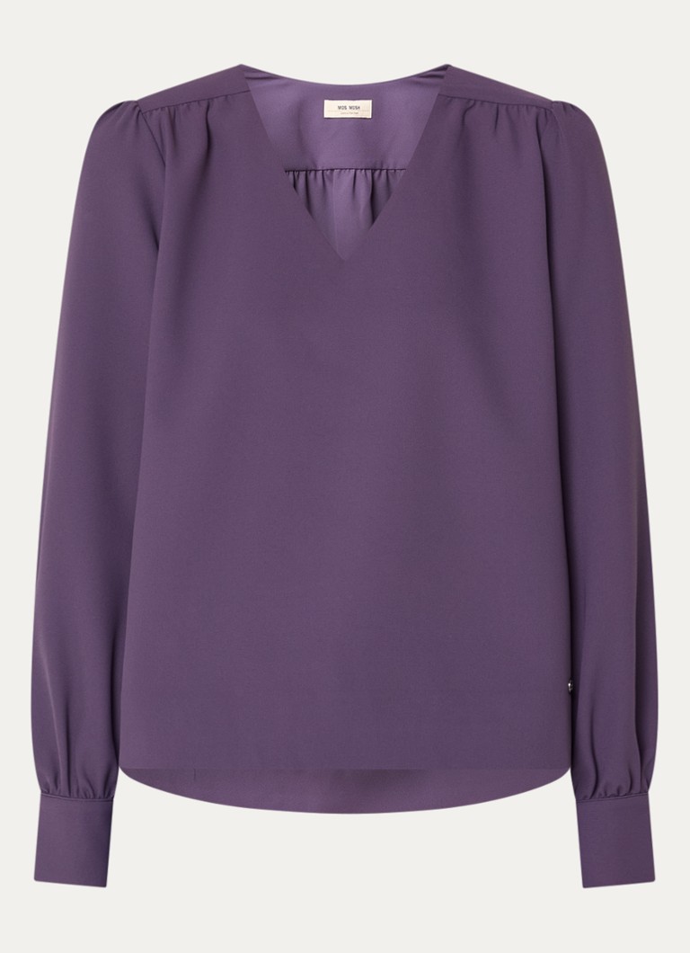 Mos Mosh Dames MMKylie Miley top met pofmouw in de kleur Paars